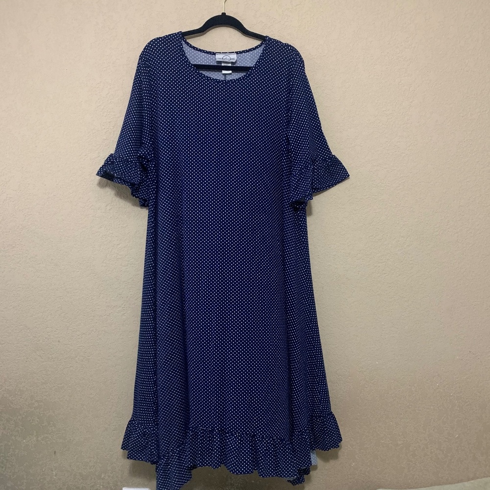 Shark Bite Hem Polka Dot Dress